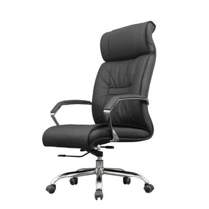 Fauteuil bureau cuir noir ergonomique réglable image 4