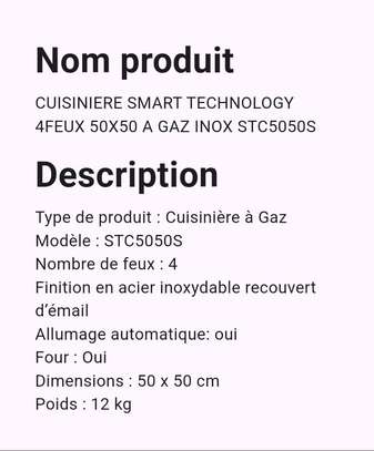 Cuisinière smart technology 4 feux 50x50 image 1