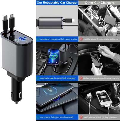 Chargeur de voiture rétractable 4 en 1, Charge rapide 66W image 4
