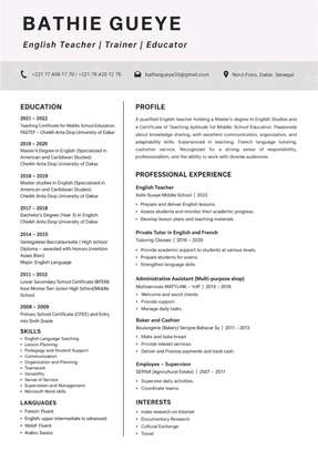 REDACTION DE CV PROFESSIONNEL ET LETTRE DE MOTIVATION. image 4