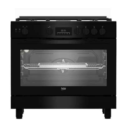 CUISINIERE 5FEUX BEKO 90X60 A GAZ NOIR BGGR11225GB image 4