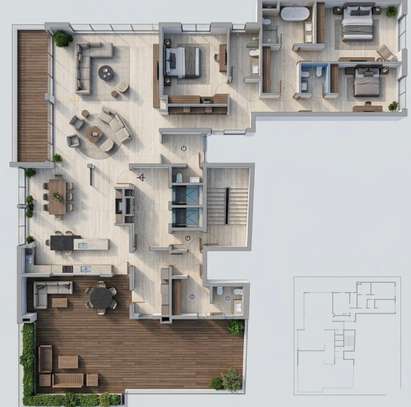 Penthouss à vendre aux Almadie vue mer route de méridienne image 4