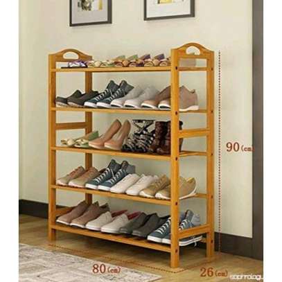 Étagère de rangement chaussure en bois 5 niveaux image 2