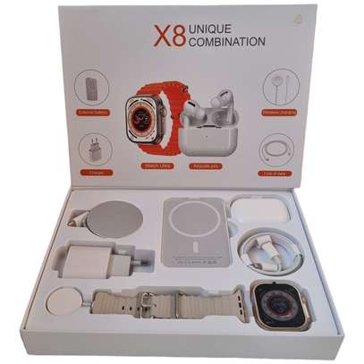 COMBINATION X8 MOBILE PHONE ACCESSORIES + SMART WATCH 8IN1 image 1
