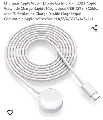 Chargeur Apple Watch
Charge Rapide

USB‑C(1 m)

ORIGINAL image 4
