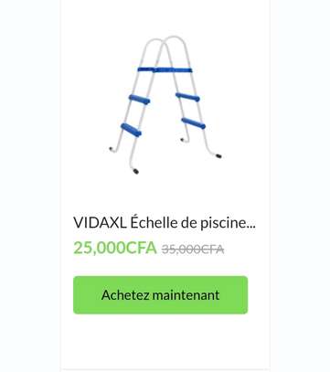VIDAXL Échelle de Piscine Bleu Et Blanc 1,45 Cm Acier image 1