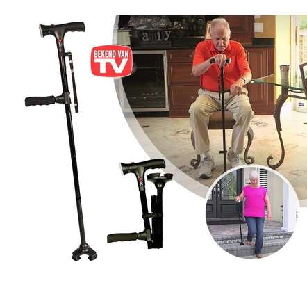 Canne Pliable Réglable, Lampe LED et alarme SOS - 86 à 97 cm image 5