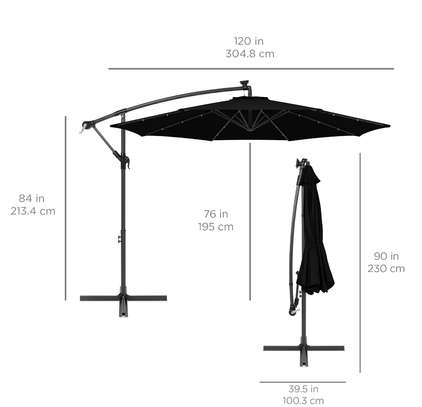 Parasol déporté 3m de diamètre avec mat en acier image 2