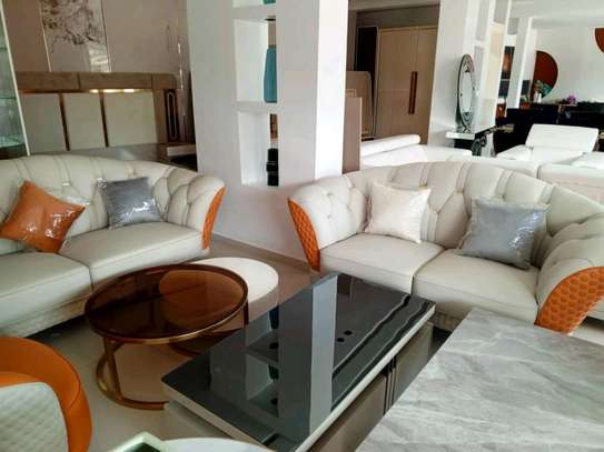 Salon 7 places en croûte de cuir Confort & Élégance image 2