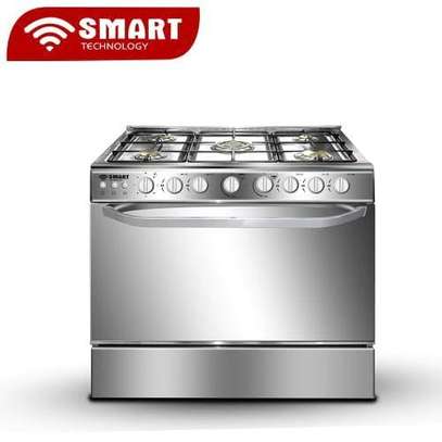 CUISINIÈRE SMART TECHNOLOGY 5 FEUX 90×60 INOX ROTISSEUR image 1