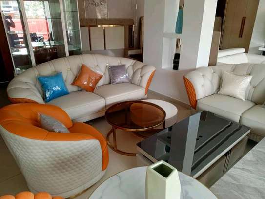 Salon 7 places en croûte de cuir Confort & Élégance image 4