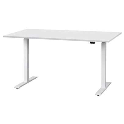 Bureau réglable électrique blanc surface lisse image 2