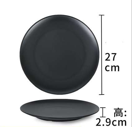 Assiettes de service 27cm ronde noir 6PCS image 1