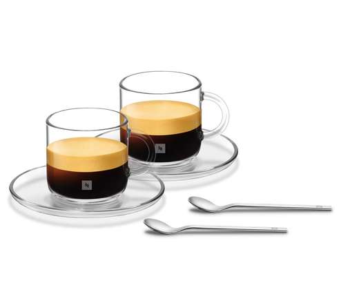 Nespresso 2 Tasses 180ml + Cuillères et sous tasses image 1