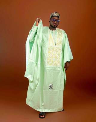 Boubou homme blanc brodé taille unique léger image 7