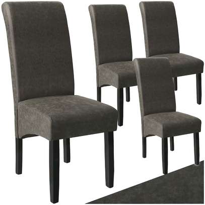 Ensemble 4 chaises gris foncé bois massif design image 4