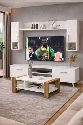 Ensemble table tv et table basse haut standing image 1