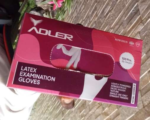 Adler gants latex 100 pièces poudrés blancs image 1