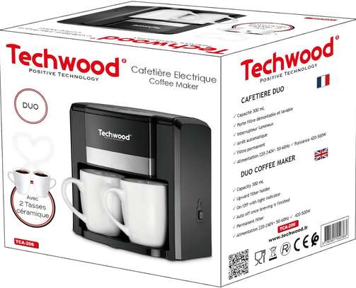 Techwood TCA-206 Cafetière Duo + 2 Tasses image 1