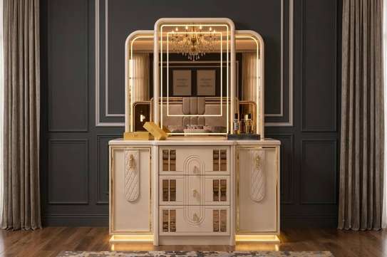 CHAMBRE A COUCHER ARMOIRE 6BATTANTS 6PIECES BEIGE DORE 8812 image 3