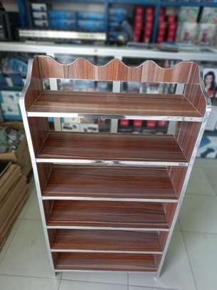 Étagère chaussures design noire 6 niveaux effet marbre doré image 2