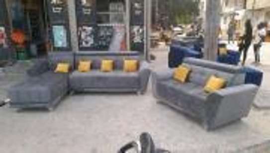Salon 7 places cuir noir image 2