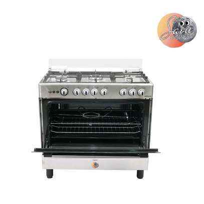 CUISINIERE ASTECH 5FEUX 90X60+FOUR A GAZ FULL OPTION GRIS image 4
