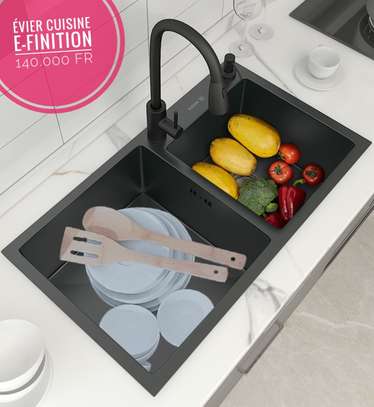 Évier 2 bacs cuisine américaine avec robinet image 11