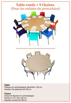 Table banc scolaire et chaise pour école image 8
