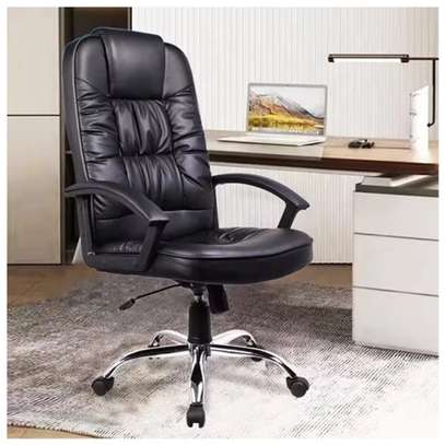 Fauteuil bureau cuir noir ergonomique réglable image 2