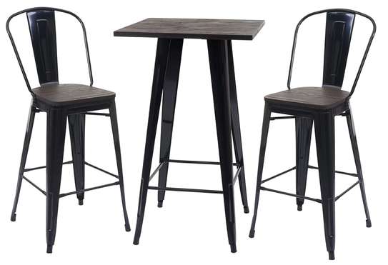 Ensemble de 4 tabourets haut de bar + table haute image 3