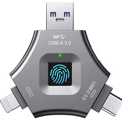 Clé USB 128 GB 3-en-1 Déverrouillage d'empreintes digitales image 5