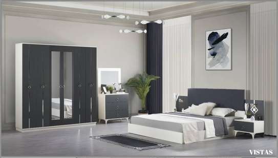 CHAMBRE A COUCHER 6BATTANTS 4PIECES GRIS BLANC VISTAS image 2