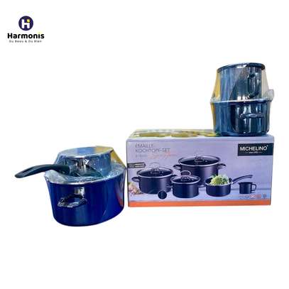 Casserole acier émaillé de 2 à 7 litres - noire et rouge image 5