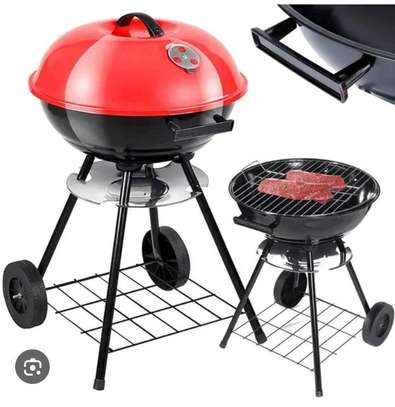 Barbecue à charbon de bois avec roue couvercle image 3