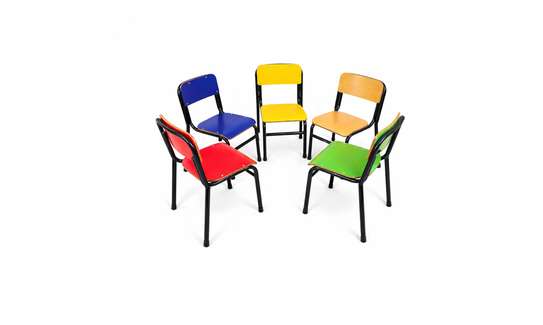 Chaise semi-métallique colorée école/bureau image 2