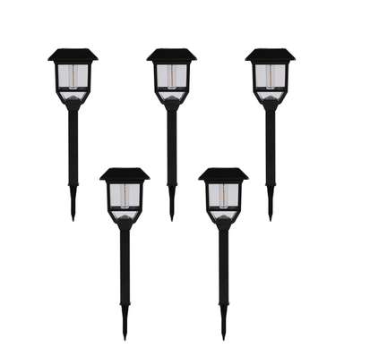 Cinq lampes solaires de jardin 15 lumens sur piquet image 1