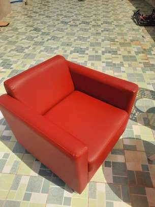 Fauteuil en Cuire Rouge image 2