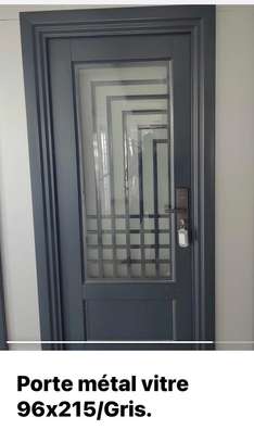 Porte Métal en Bois et Vitre image 1