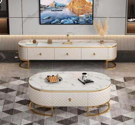 Meuble TV avec Table Basse en Marbre image 1