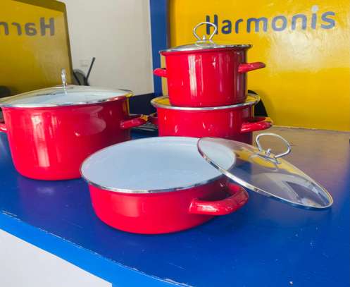 Casserole acier émaillé de 2 à 7 litres - noire et rouge image 4