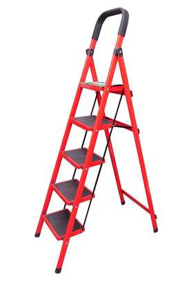 Escabeau pliable 4 marches rouge 160 cm stable image 5