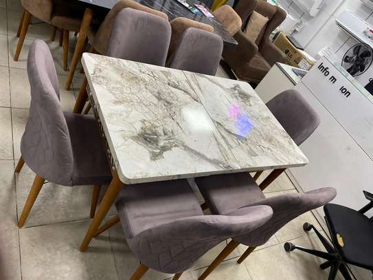 TABLE À MANGER 6PLACES EXTENSIBLE BOIS BLANC MAUVE B50 image 3