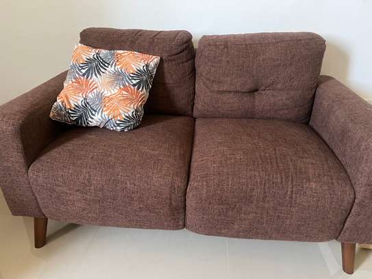 Salon 6 places en tissu marron a vendre image 4