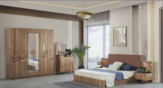CHAMBRE A COUCHER 6BATTANTS 4PIECES MARRON WOOD image 1