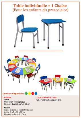 Table banc scolaire et chaise pour école image 9