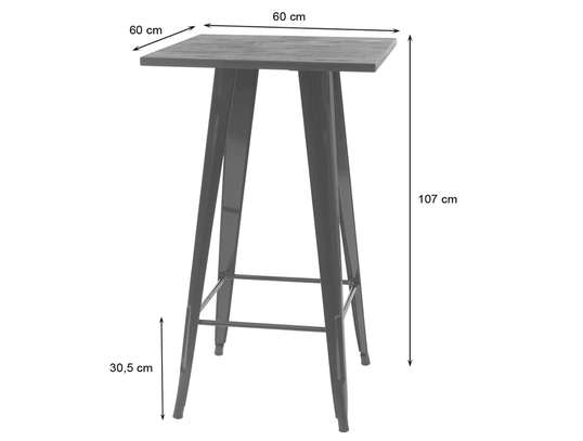 Ensemble de 4 tabourets haut de bar + table haute image 2