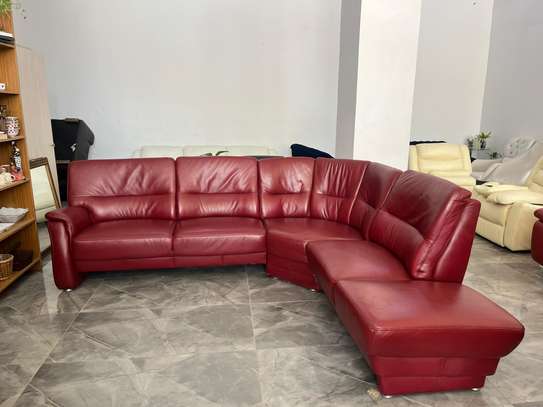 Salon angle en cuir véritable image 1