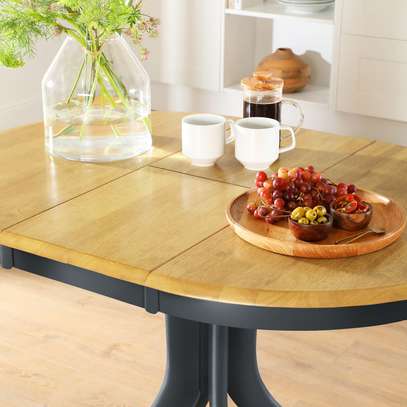 Table extensible bois massif pieds noirs moderne image 2