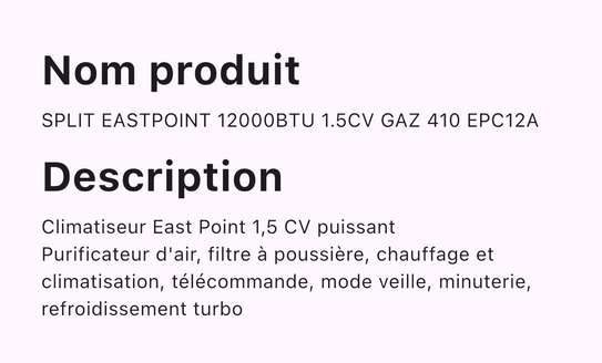Puissant climatiseur 1.5 cv image 2